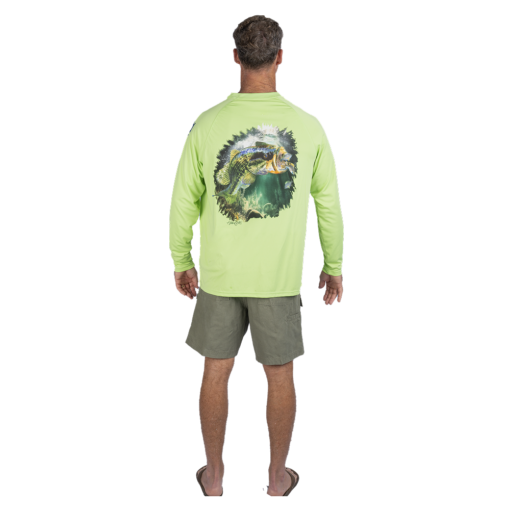 Hook M' Men's Long Sleeve - Shirt Bass Lime