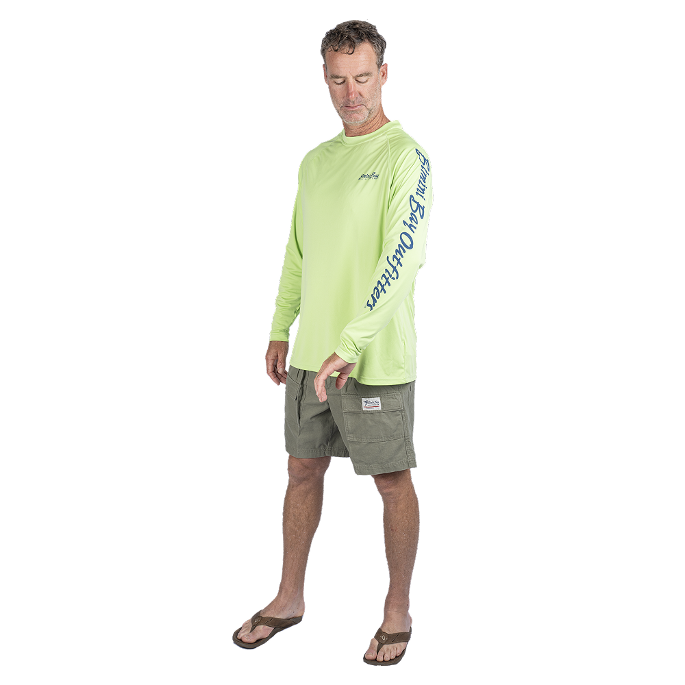 Hook M' Men's Long Sleeve - Shirt Bass Lime