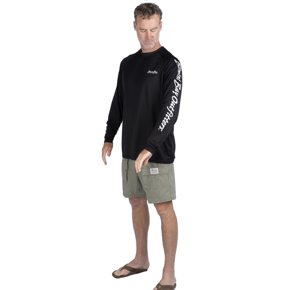 Hook M' Men's Long Sleeve Shirt - Yellowfin 4 Black