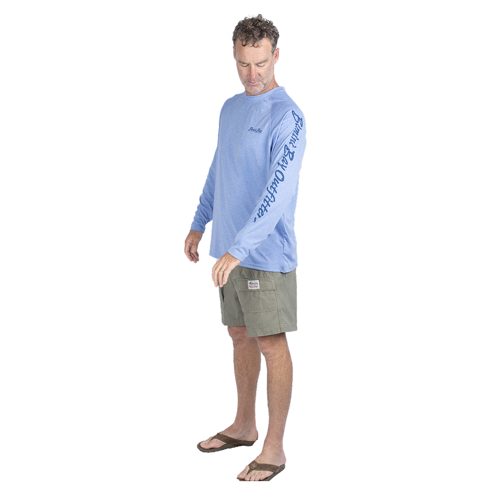 Hook M' Men's Long Sleeve Shirt - Marlin 3 Ultra Marine Heather