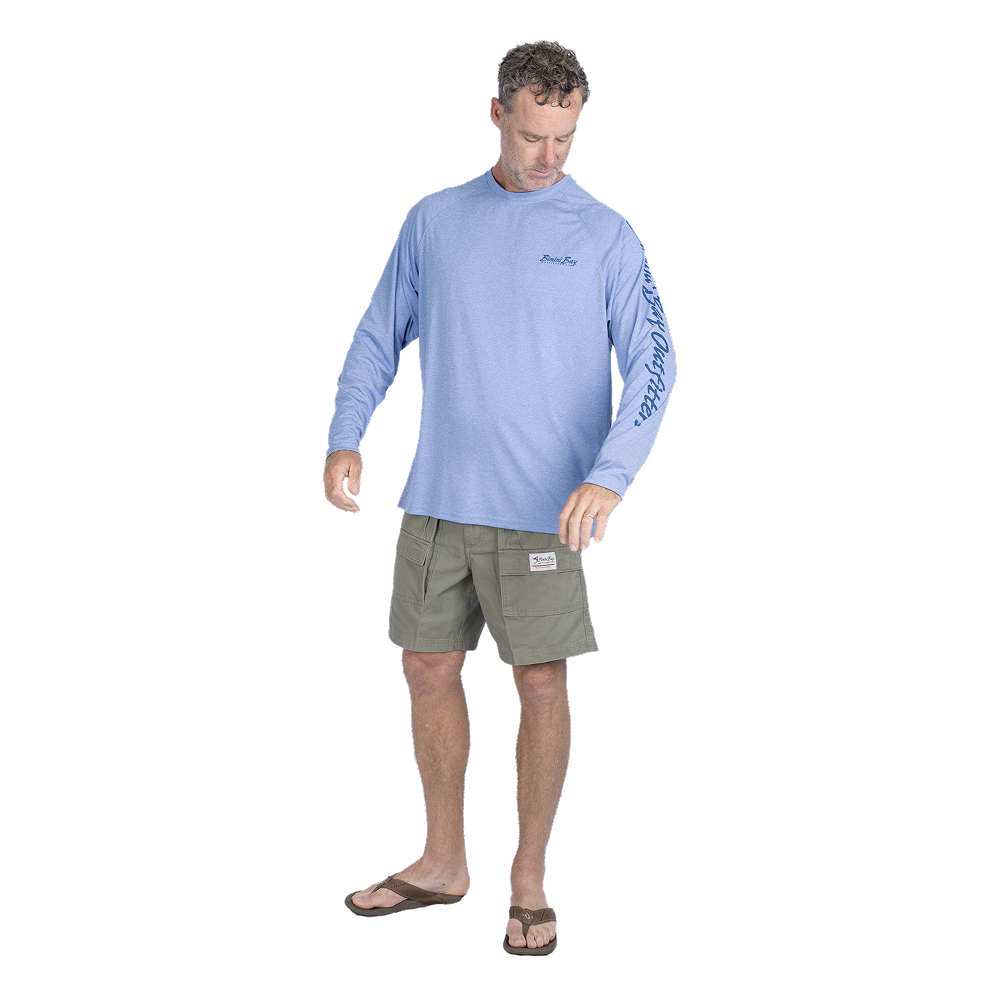 Hook M' Men's Long Sleeve Shirt - Marlin 3 Ultra Marine Heather