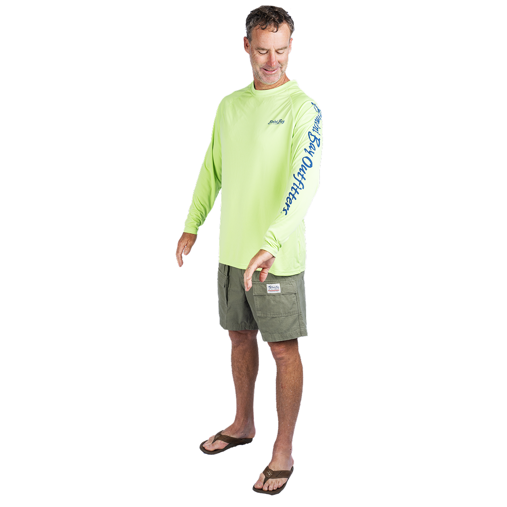 Hook M' Men's Long Sleeve - Shirt Bass Lime