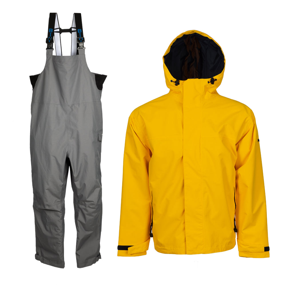 Boca Grande Men's Waterproof Breathable Bib + Yellow Waterproof Breathable Jacket