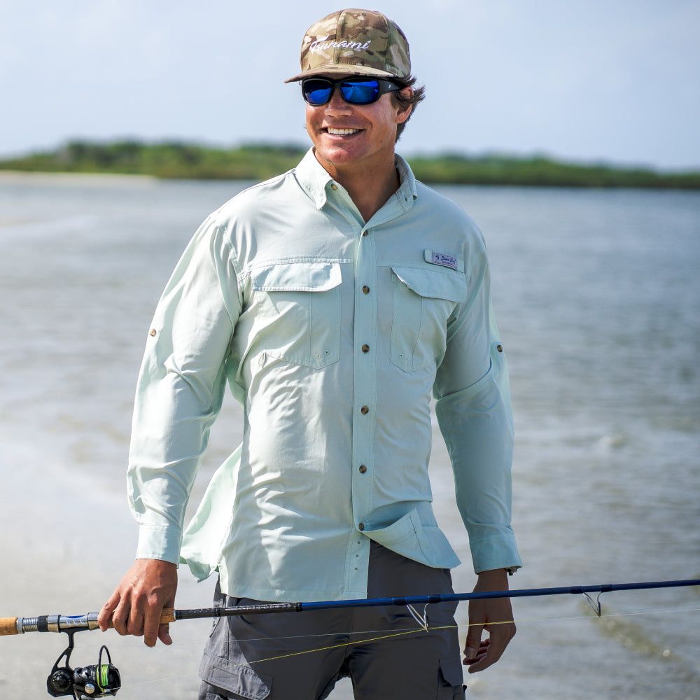 Bimini Bay Outfitters LTD Bimini Flats V Men's Long Sleeve Fishing Shirt Featuring BloodGuard Plus