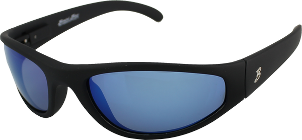 Bimini Bay Outfitters Polarized Sunglasses, Black with Blue Smoke Mirror Lens, Size: One Size